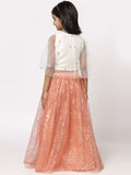 Net Sequins Embroidered Cape Lehenga Set