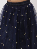 Net Sequins Embroidered Ruffle Lehenga Set With Dupatta
