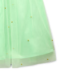 Net Pearl Embroidered Gathered Skirt