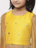 Net Sequins Embroidered Cape Top