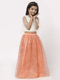 Net Sequins Embroidered Cape Top