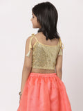 Net Sequins Embroidered Tie-up Top