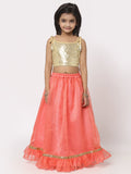Net Sequins Embroidered Tie-up Top