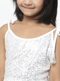 Net Sequins Embroidered Tie-up Top