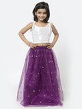 Net Sequins Embroidered Tie-up Top