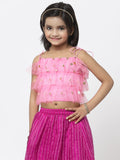 Net Sequins Embroidered Ruffle Top