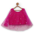 Net Sequins Embroidered Cape Top