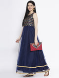 Brocade and Net Embellished Maxi Kurta