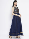 Brocade and Net Embellished Maxi Kurta