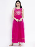 Brocade and Net Embellished Maxi Kurta