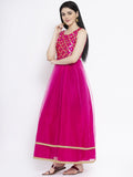 Brocade and Net Embellished Maxi Kurta