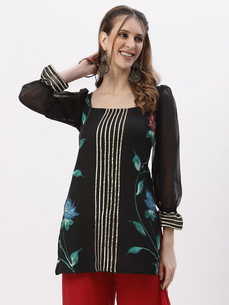 Georgette Hand-Painted Embellished Kurti