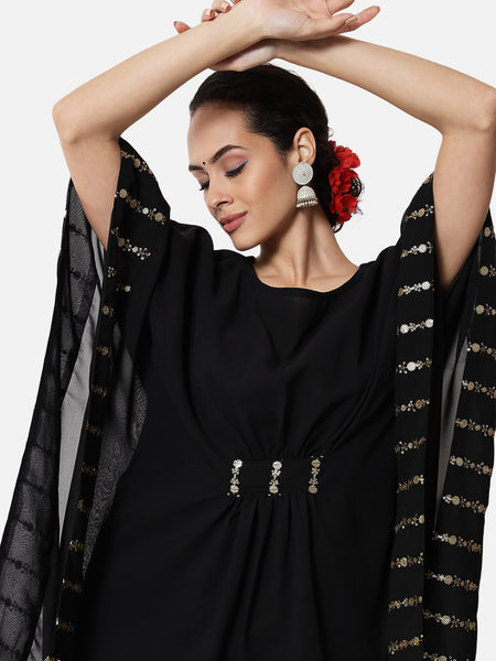 Georgette Sequin Embroidered Kaftan