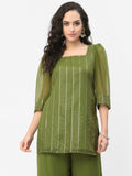 Georgette Sequin Embroidered Kurti