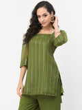 Georgette Sequin Embroidered Kurti