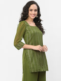 Georgette Sequin Embroidered Kurti