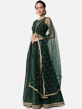 Dupion Hand Block Printed Lehenga Set