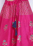 Semi-Dupion Block Printed Skirt
