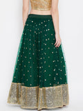 Net Sequin Embellished Gathered Skirt