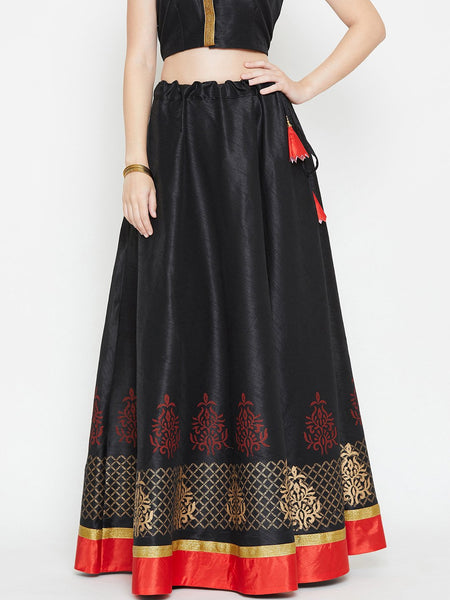 Dupion Block Printed Bias Skirt
