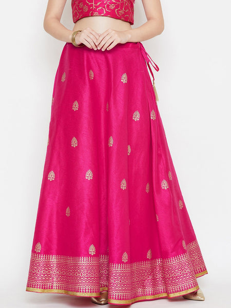 Dupion Block Printed Bias Skirt