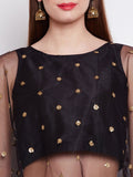 Net Sequins Embroidered Readymade blouse