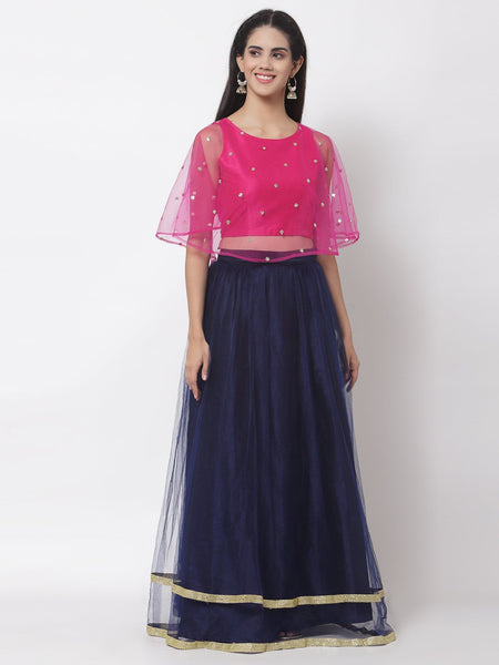 Net Sequins Embroidered Readymade blouse