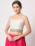 Dupion Embellished Spaghetti Readymade blouse