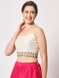 Dupion Embellished Spaghetti Readymade blouse