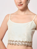 Dupion Embellished Spaghetti Readymade blouse