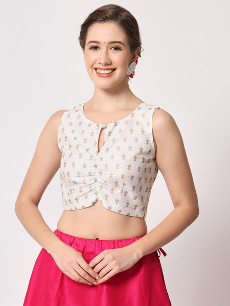 Dupion Block Printed Readymade blouse