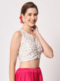 Dupion Block Printed Readymade blouse