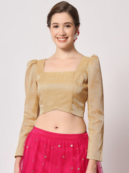 Cotton Tissue Sheer Sleeves Readymade blouse