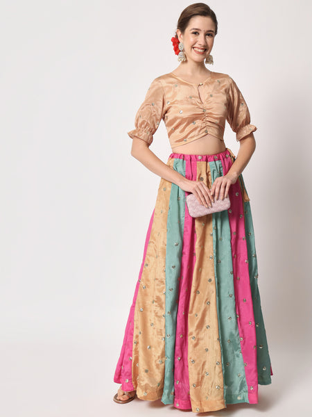 Chinon Sequin Embroidered Readymade blouse