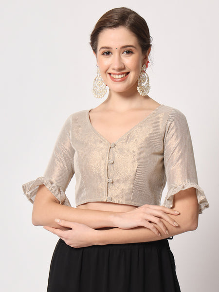 Shimmer Stripe Button Down Readymade blouse