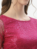 Net Sequin Embroidered Sheer Sleeves Readymade blouse
