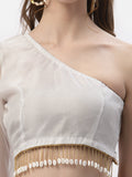 Organza Embellished One Shoulder Readymade blouse