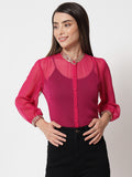 Georgette Sequin Embroidered Sheer Shirt