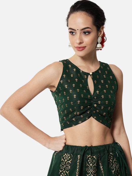 Dupion Block Printed Crop Top