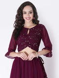Georgette Sequin Embroidered Readymade blouse