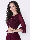 Georgette Sequin Embroidered Readymade blouse
