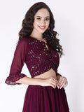 Georgette Sequin Embroidered Readymade blouse