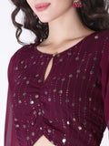 Georgette Sequin Embroidered Readymade blouse