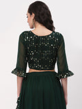 Georgette Sequin Embroidered Crop Top