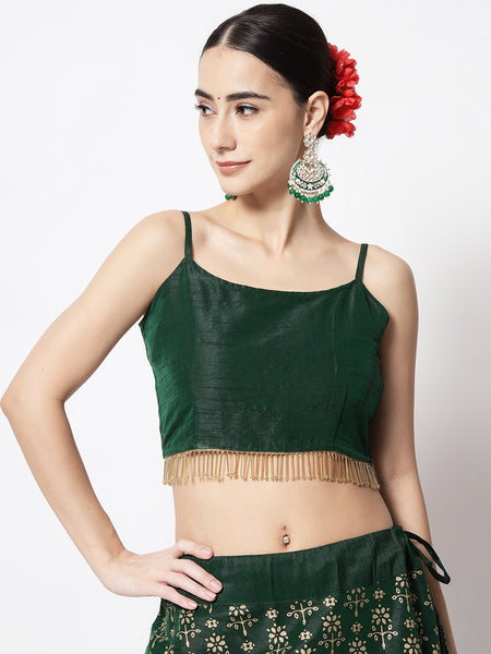 Dupion Embellished Spaghetti Readymade blouse