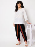 Cotton Viscose Hand Block Printed Embellished Dhoti