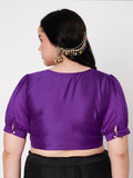 Plus Size Silk Blend Button Down Blouse