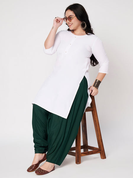 Plus Size Viscose Solid Cowl Salwar