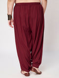 Plus Size Viscose Solid Cowl Salwar