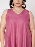 Plus Size Cotton Kalidaar Solid Dress